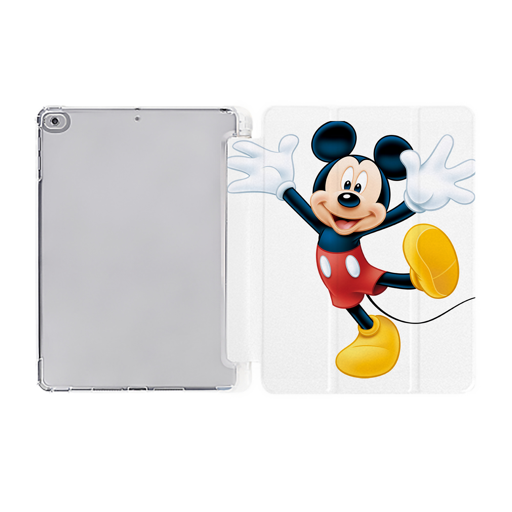 （画像用） ミッキーマウス Mickey Mouse IPad ケース ペン収納付き 三つ折りスタンド PUレザー×シリコン 対応機種9.5/10.5/10.9インチ